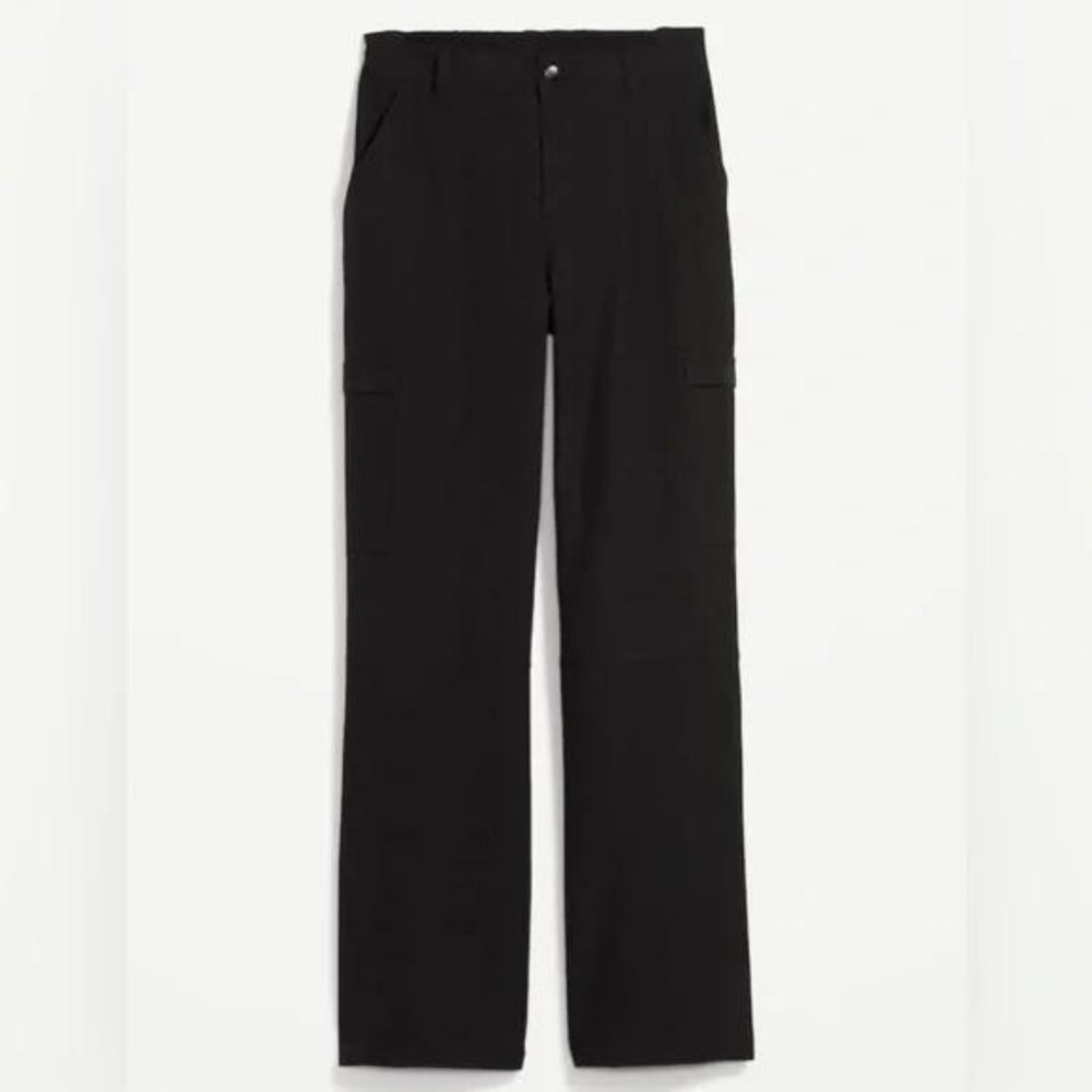 High-Waisted All-Seasons StretchTech Water-Repellent Straight Cargo Pants New - Picture 4 of 6